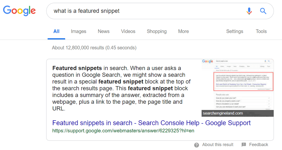 What is a featured snippet