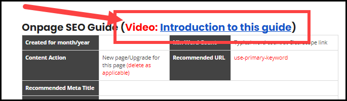 Video guide at the top of the document