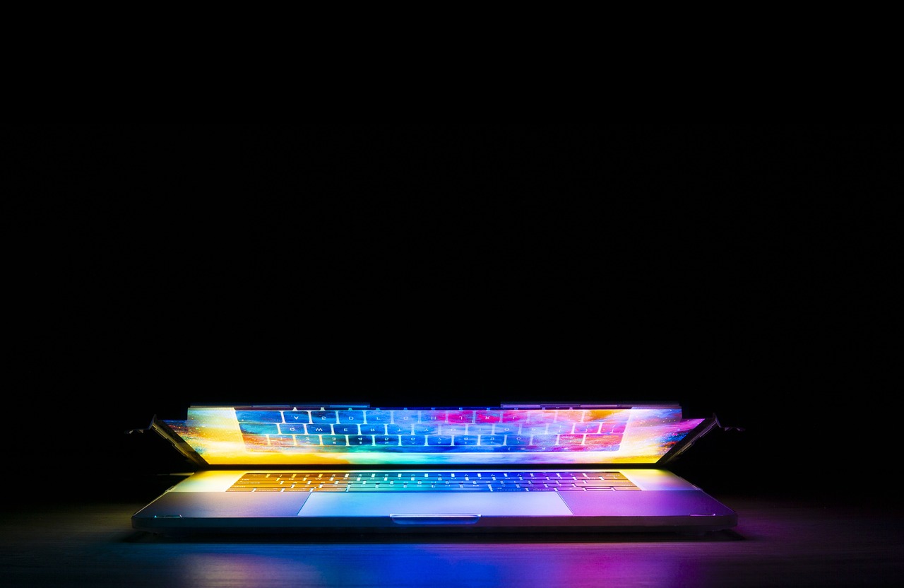 multi-colored lights on keyboard